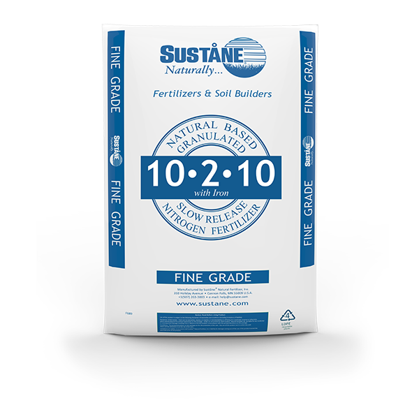 Suståne 10-2-10 with Iron Greens Grade Natural Based Slow Release Nitrogen Fertilizer.