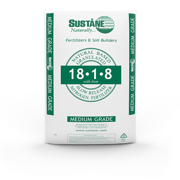 Suståne 18-1-8+Fe Professional Fairway and Landscape Fertilizer with Methylene Urea & PCSCU